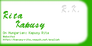 rita kapusy business card